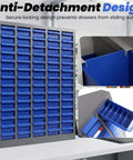 Alloy Steel 75 Drawer Parts Cabinet Organizer with ABS drawers for heavy duty hardware storage in shop warehouse and factory workspaces.