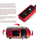 Zero Hassle TPMS Relearn Reset Tool and Tire Pressure Sensor Programmer for Universal Cars Trucks SUVs Clears Dashboard Warning Lights Rock Solid EL-50449 in use with vehicle instructions.