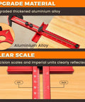 Slick Adjustable Router Bracket And Circle Cutting Jig For Woodworking showing thicken aluminum alloy and clear measurement scale.
