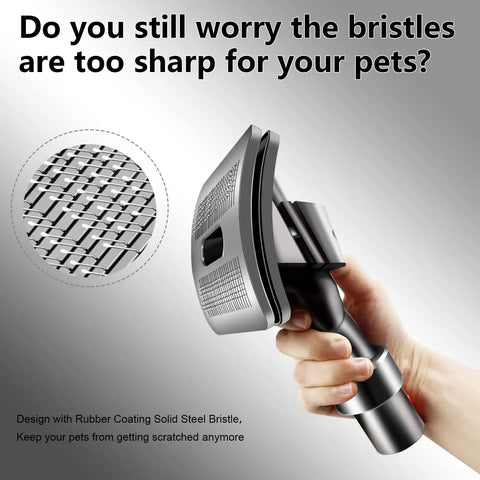 Go To Groom Tool For Dyson Vacuum Cleaners Pet Hair Attachment With Extended Hose And Trigger Lock, gentle bristles close-up