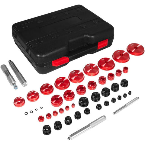 43 Piece Bearing Press And Seal Driver Set With 39 Adapters And 4 Handles Pro Grade Heavy Duty Seal Installer Kit displayed with black case