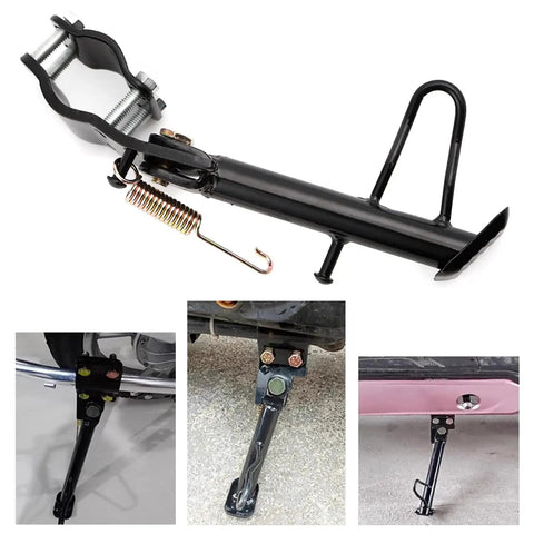 Heavy Duty Iron Kickstand With Mounting Bracket For Dirt Bikes Scooters Mopeds Mini Bikes, Built Tough Side Stand Installed