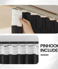 Floor To Ceiling Blackout Curtain Panel For Wall And Ceiling Track System Room Divider With Hooks, close-up of pin hooks