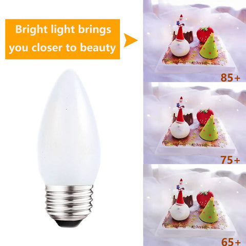 Frosted LED Candelabra Bulbs E26 Base 2W Dimmable Soft White 3000K 25W Equivalent Antique Edison Style B11 Candle Filament Lights