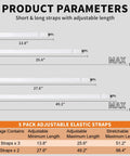 Size chart for Hidden Strap Tablecloth Clips 5 Pack Adjustable Elasticity Large Clamps For Thick Tables