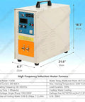 Heavy Duty 15KW Digital High Frequency Induction Heater With Seamless Automatic Temp Control And Tough Water Cooled Design for metal jobs, 21.6x18.5x8.7 inches.