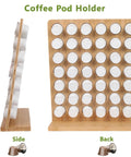 Bamboo Keurig K Cup Holder Organizer Holds 42 Pods For Coffee Bars Offices And Kitchens Large Countertop Display Rack Easy Assembly