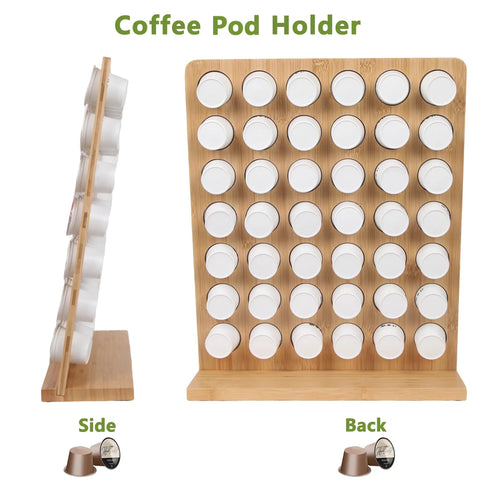 Bamboo Keurig K Cup Holder Organizer Holds 42 Pods For Coffee Bars Offices And Kitchens Large Countertop Display Rack Easy Assembly