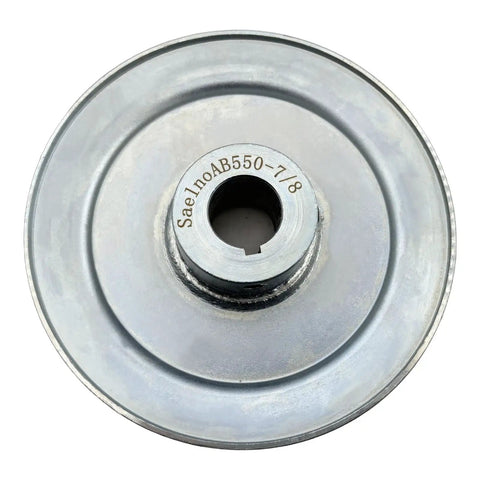 Single Groove V Belt Pulley 5.5 Inch Outer Diameter 7/8 Inch Bore 1 Groove Carbon Steel Motor Pulley Zinc Plated Top View