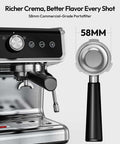 Espresso Machine With Built In Grinder And Milk Frother 20 Bar Coffee Maker For Home Baristas showing 58mm portafilter