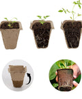 40 Pack Seed Starter Trays With 480 Cells Biodegradable Peat Pots Made From Paper And Grass Charcoal showing plant growth stages