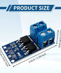 Product size dimensions of 11Pcs MOSFET Switch Driver Module For Motors And LED Strips, PWM Control, 5V-36V, 15A Continuous