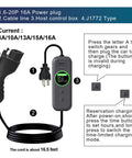 Portable Level 1 And 2 EV Charger For J1772 Electric Vehicles Three Point Five Kilowatt Sixteen Amp Plug And Go Digital Timer Control.