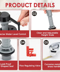Toilet Flush Valve Replacement Kit with Height Adjustable Fill Valve, 2-Inch Flapper, Handle Lever, showing detailed components