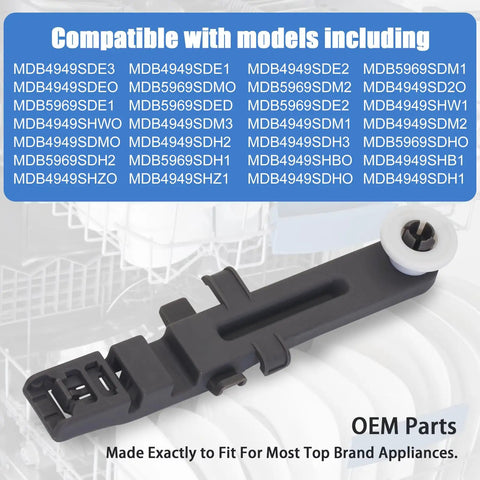 Dishwasher Upper Dishrack Adjuster And Wheel Assembly WPW10571738 4 Pack Replacement For Whirlpool Maytag KitchenAid on rack