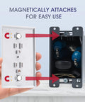 Hidden Wall Outlet Safe Disguised Electrical Receptacle With Magnetic Mounts for Quick Access to Cash, Jewelry, Keys, 20 Cubic Inches