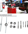 Top Pick Fafeicy High Speed Steel Tap And Die Set For Thread Repair Including 12 Pieces With Wear Screw Wrench Kit Perfect For Auto Home Maintenance Plus Machinery Work That Totally Gets The Job Done Right Now. 12-piece HSS taps, dies and wrench kit for auto thread repair