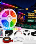 12V RV Awning Lights DIY Kit with 20 Foot RGB LED Strip V2.1 Upgrade Exterior IP68 Water Resistant Campers Lighting System