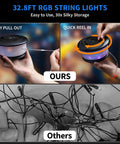 Two Pack Rechargeable Camping String Lights 32.8ft With 19 Lighting Modes 2 In 1 Tent String Lights Quick Storage Portable LED Lamp system