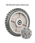 Close-up of reinforced nylon wheel core of Six Inch Rubber Caster Wheels Heavy Duty Anti Skid Swivel Casters.