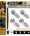 Rock Solid 2 Pairs 3/4 Inch 16 Thread Heim Joint Rod End Kit with four chromoly joints and round tube adapters.