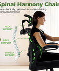 Ergonomic Office Chair With Adjustable Lumbar Support And Headrest, High Back Breathable Mesh Chair On Wheels, Swivel Task Desk Chair