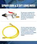 Spray gun and 3.5ft hose for AC Flush Kit For Automotive Air Conditioning Cleaning, Pro Grade Home AC Flush Tool With 220 PSI Gauge, Fits R134A R12 R22 R404 R410A Systems, Heavy Duty Stainless Steel Tank, Includes Air Fittings And Hose