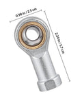 Beefed Up Heavy Duty Rod End Joint Bearing Set Four Pack With Easy Mounting For Power Tools And Automation Equipment, Female Thread Steel Spherical Bearings For Pneumatic Systems And Machinery, 0.98 in x 2.24 in