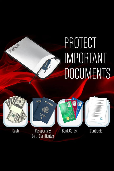 Fireproof Document Bag With 2000 Fahrenheit Rating, Legal Size 15 By 11 Inches, Water And Fire Resistant Safe for passports and cash