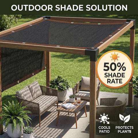Fifty Percent Shade Cloth For Garden And Patio Sun Shade Netting UV Resistant Outdoor Tarp For Chicken Coops Greenhouses Plants Backyards And Pergolas Heavy Duty Grommeted Shade Netting Measuring 6x42 Feet over patio furniture
