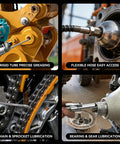 21V Cordless Electric Grease Gun Kit Delivers Up To 12000 PSI used on heavy-duty machinery parts with various attachments