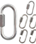 Six Pack Carbon Steel Chain Quick Links With M3 Quick Locking Carabiner Set D Shape Locking Quick Connectors One Eighth Inch