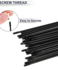 Universal Bicycle Spokes Set 12G 123mm Length With Nipples Black Carbon Steel close-up showing threaded ends and nipples