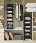 6 Shelf Hanging Closet Organizer Set In Grey, Double Pack, Space Saving Storage Shelves With Thick Nonwoven Fabric.