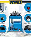 Heavy Duty Rotary Welding Positioner With Foot Switch And 65 Mm Chuck For Smooth Tilt And Flip Moves detailed view showing 20W DC motor and controls.