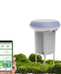 WiFi Soil Moisture And Temperature Sensor For Lawn Garden And Greenhouse With Real Time App Alerts No Hub Needed IP65 Waterproof Compatible With Smart Life Tuya Apps A Practical Gift For Any Gardener Seeking Precise Watering And Plant Health with mobile app display