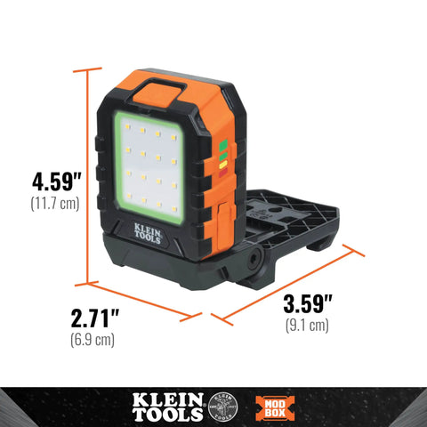 Rechargeable LED Work Light With 1000 Lumens, Magnetic Mount, 360 Degree Rotation, Kickstand, MODbox Rail System Compatible