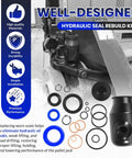 Hydraulic Seal Rebuild Kit For TM M And J Series Pallet Jacks, All-In-One Pump And Ram Reseal Kit parts layout