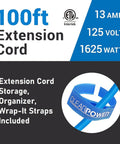 Blue 100 Ft Outdoor Extension Cord SJTW 14/3 With 3 Prong Grounded Plug And Power Indicator Light, packaging details