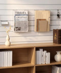 Two Pack Slatwall Magazine Display Pockets Clear Acrylic Literature Holders 8.5 W X 11 H X 2.5 D slatwall installation view
