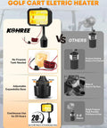 Comparison of Badass 48V Electric Golf Cart Heater With Infinite Temperature Adjustment And Windproof Carbon Fiber Core features.