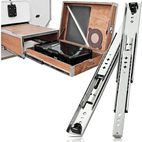 Heavy Duty Drawer Slides 53mm with Ball Bearings for Smooth Quiet Operation 120kg Load, detachable rails, 350mm length