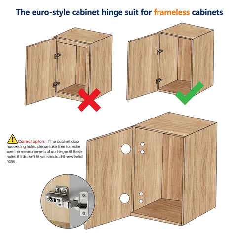 Soft Close Euro Style Concealed Cabinet Hinges 60 Pack 30 Pairs For Frameless Cabinets Durable Heavy Duty Full Overlay Cup Hinges Adjustable European Kitchen Cabinet Hardware
