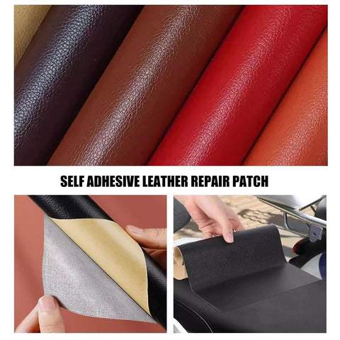Self Adhesive Leather Tape For Car Seats And Furniture Repair Quick Fix Patch With Waterproof PU Material in green color