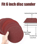 Get Your Project Done With A Killer 10-Pack Of 6-Inch Sanding Discs Featuring Hook And Loop Backing Across Grits Ranging From Rough 40 To Ultra-Smooth 2000, showing 6-inch discs with hook and loop backing.