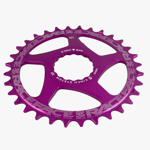 Narrow Wide Cinch Direct Mount Chainring Purple 32T for 1x drivetrains, premium 7075 aluminum, direct mount system, smooth shifts.