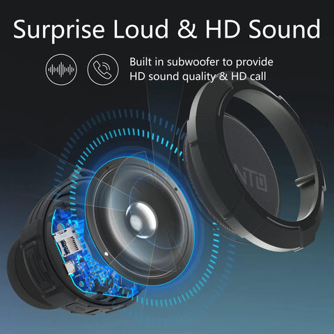 Internal view of Bluetooth Speaker IPX5 Waterproof Portable Shower Speaker With 12 Hour Battery And Micro SD Playback Up To 32GB