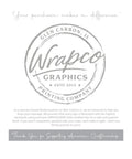 Wrapco Graphics printing company logo with slogan and quality pledge