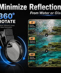 Image showing 52mm Clip On CPL Phone Camera Lens Filter Kit For iPhone Models 11 Through 17 Circular Polarizer Filter with glare reduction.