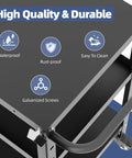 Close-up of Outdoor Grill Cart And Prep Table For Patio 31.5 By 17.7 Inch Rolling BBQ Station emphasizing waterproof and rust-proof features